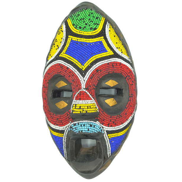 (SOLD OUT) Original African Wood Mask (Beaded)