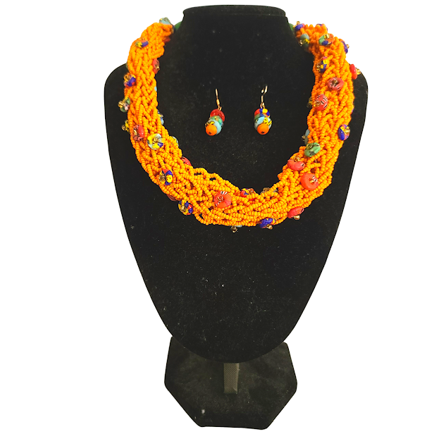 Dressed to Kill Original Ghanaian Necklace/Earrings Set