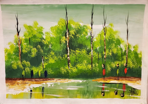 Painting (Unframed) - At the Water - Signed