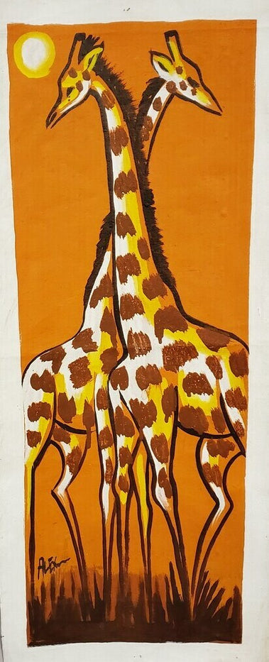 Painting (Unframed) - Giraffes - Signed